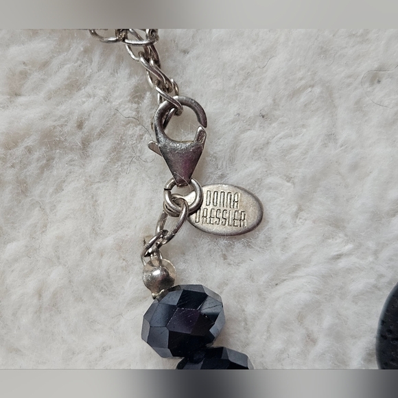 DONNA DRESSLER Lava Stone & Abalone shell Sterling Silver Necklace & Earring Set - Picture 6 of 6